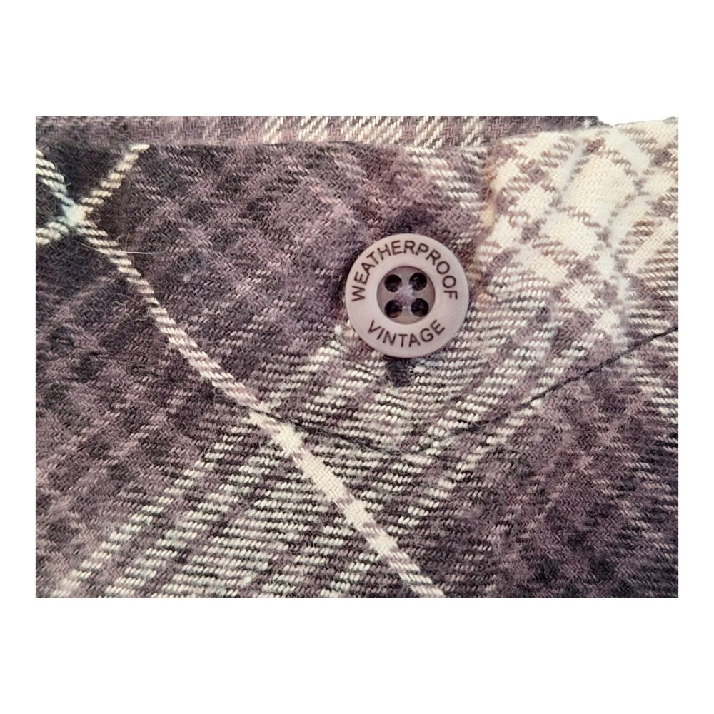 Weatherproof Vintage Flannel 100% Cotton Plaid Button Down Men's size XL Black - Picture 9 of 10